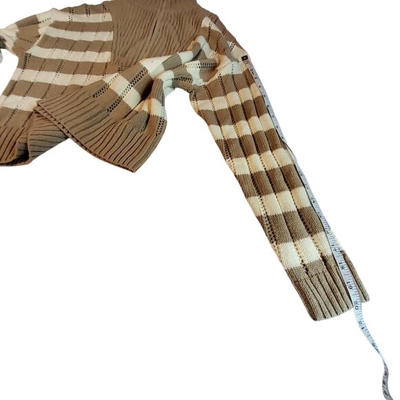 Plaid Mock Neck Sweater By A New Day In Taupe & Cream Acrylic/Cotton Blend Siz S - Picture 12 of 12